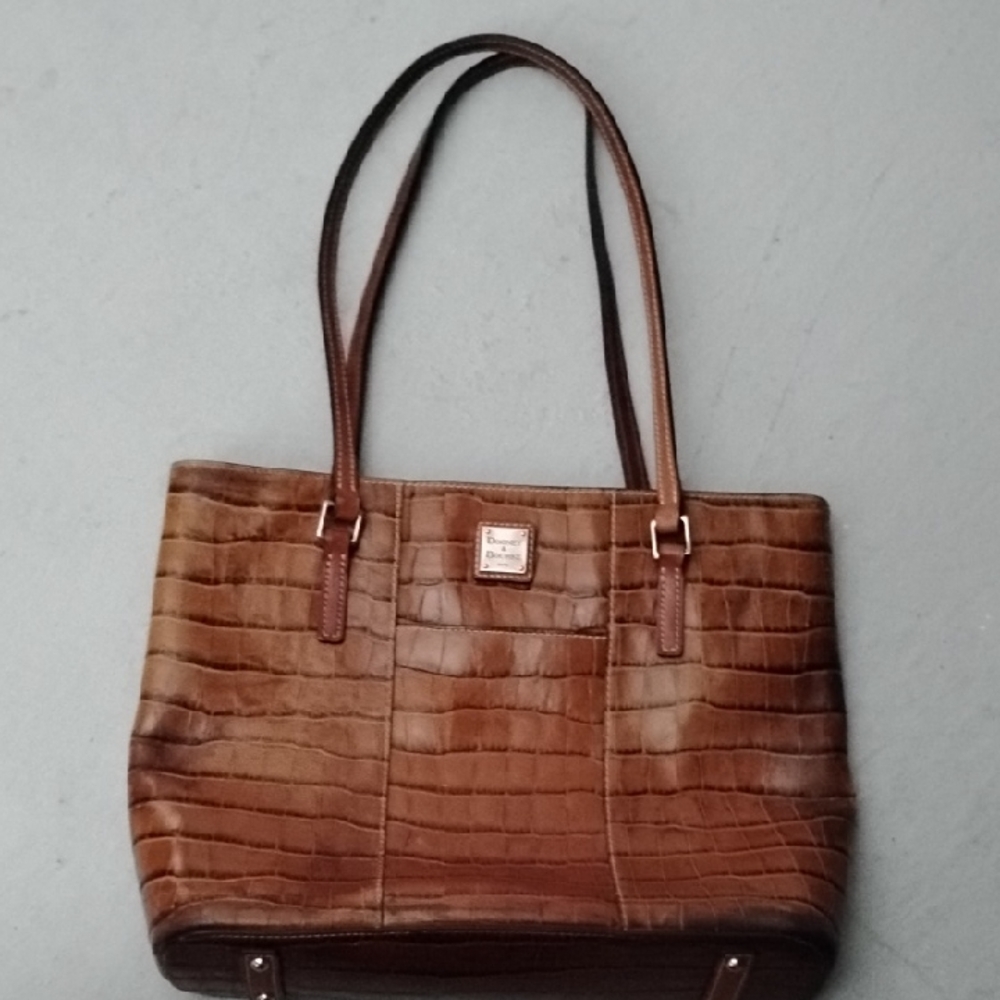 Brown Crocodile Pattern Tote Bag